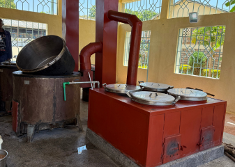 Image of newly installed cooking equipment at St. Clare